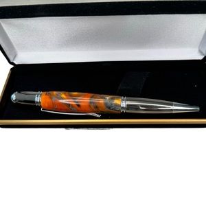 NWB DAYACOM High End RollerPen With Extra Ink Refills Orange Black Silver